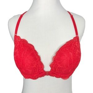 Victoria’s Secret PINK Red Lace Date Racerback Bra Size 34C